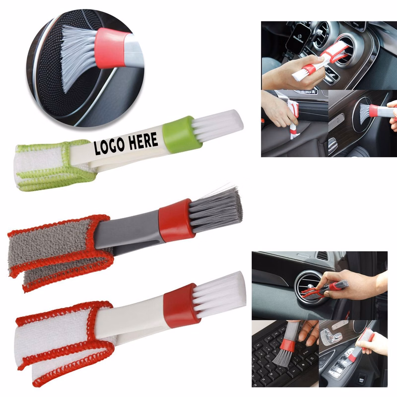 Flexible Bristle & Microfiber Dual Head Car Cleaning Brush