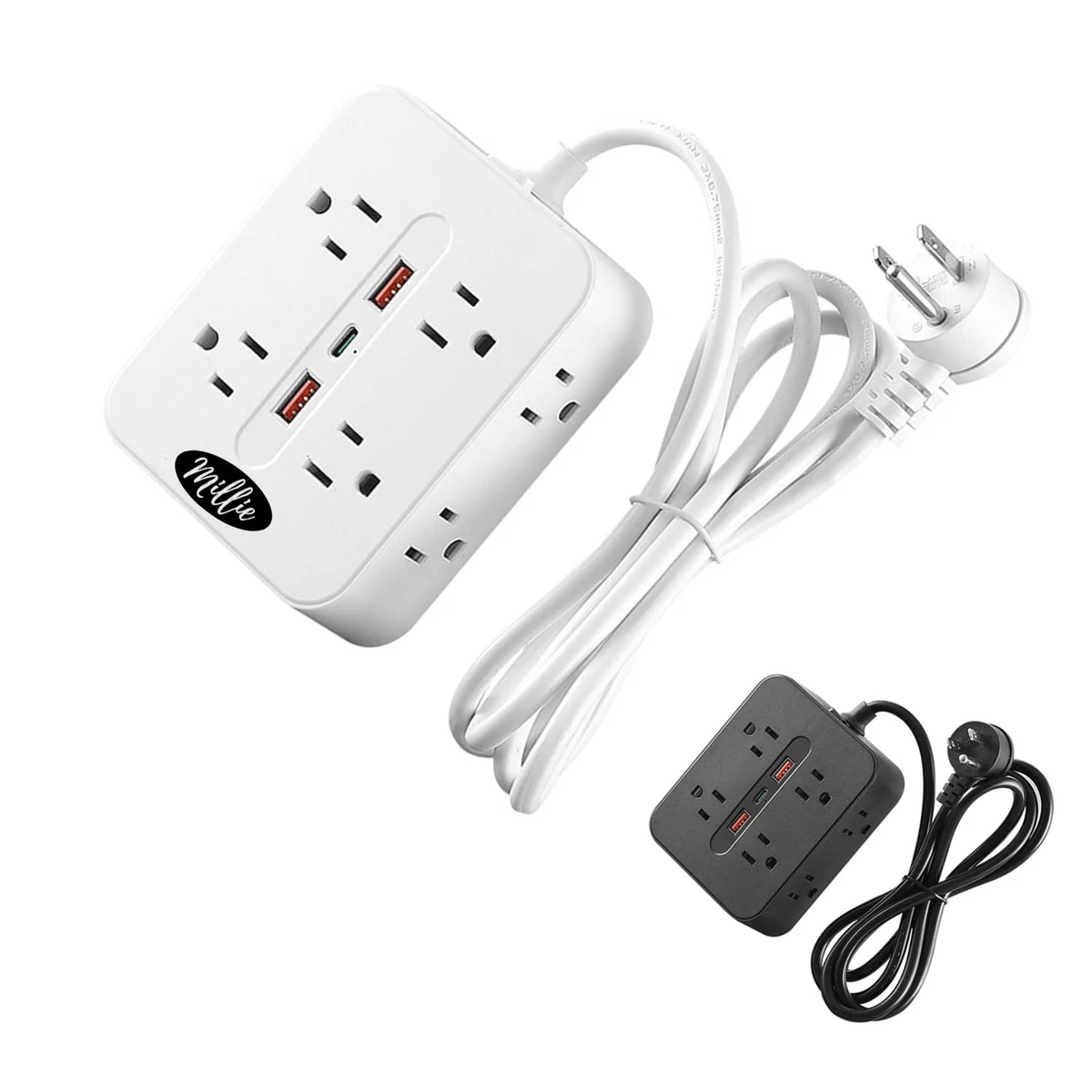Surge Protection 8-Outlet Wall Extender w/ 3 USB Ports 1
