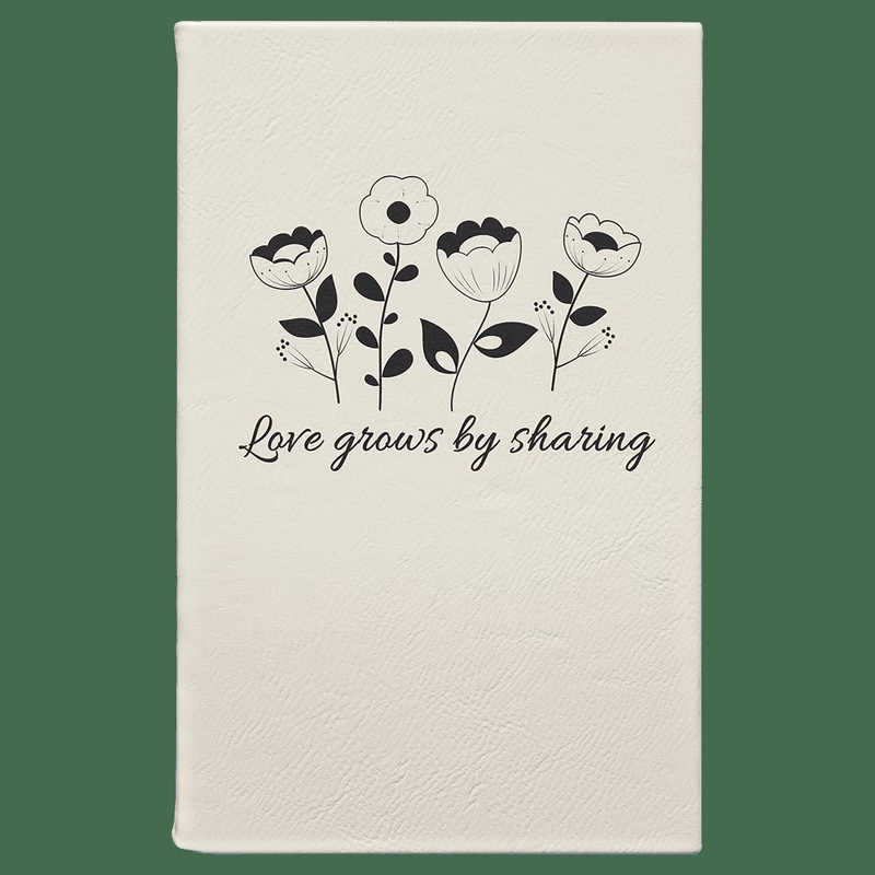 5 1/4" x 8 1/4" White Leatherette Journal with Lined Notepad
