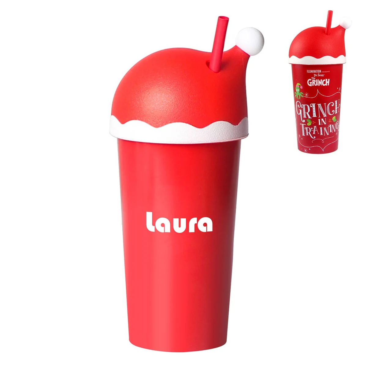Customized Christmas Hat Straw Plastic Cup 1