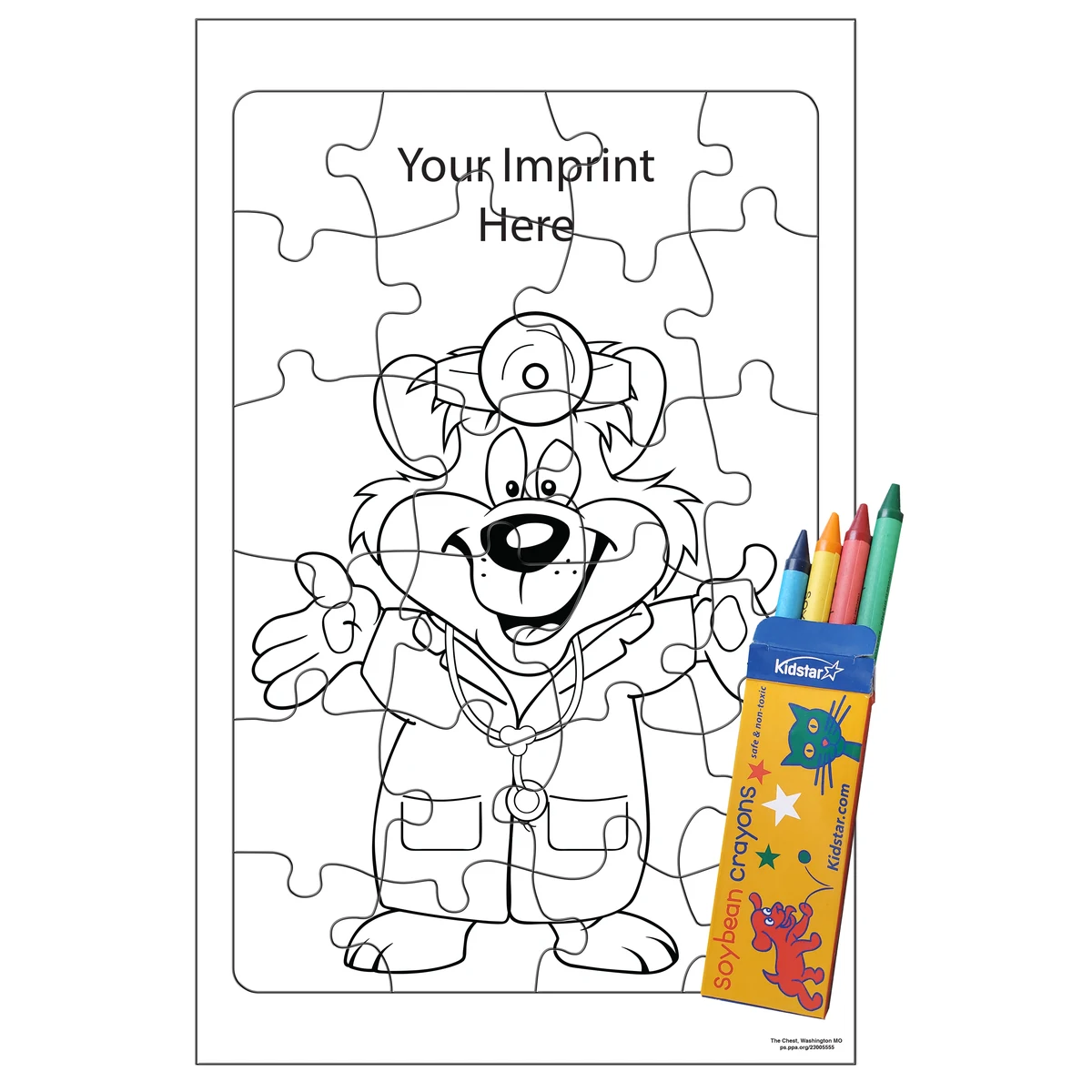 24 Pieces - 10 1/2" x 6 5/8" Coloring Tray Puzzle - Doctors Visit 1