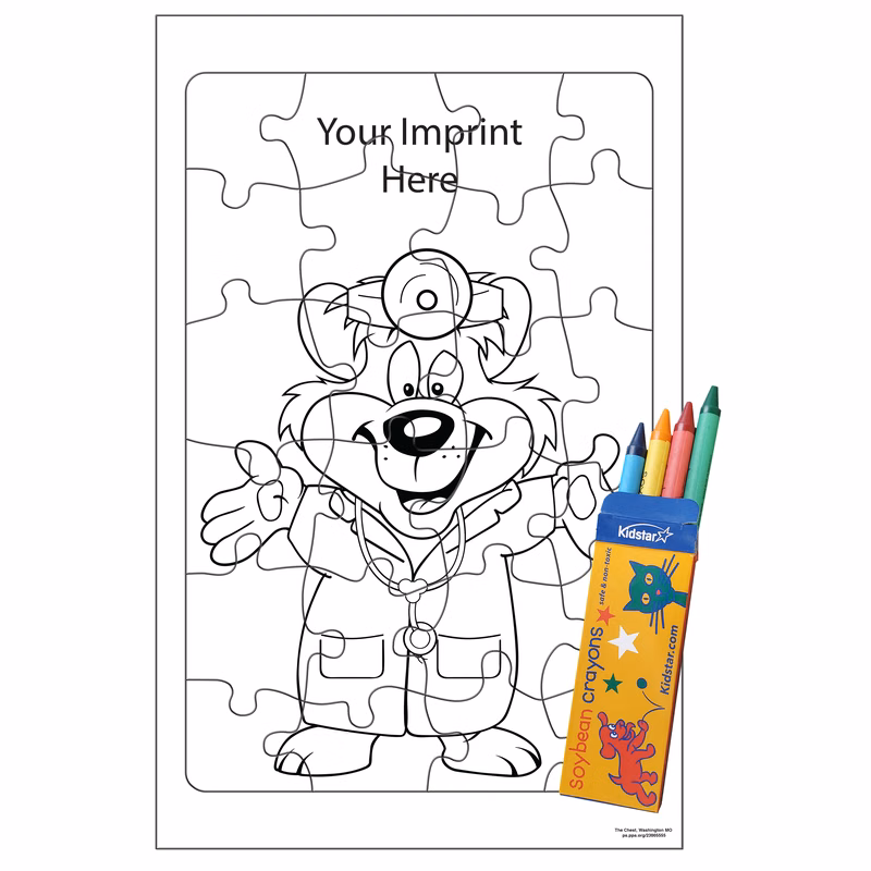 24 Pieces - 10 1/2" x 6 5/8" Coloring Tray Puzzle - Doctors Visit