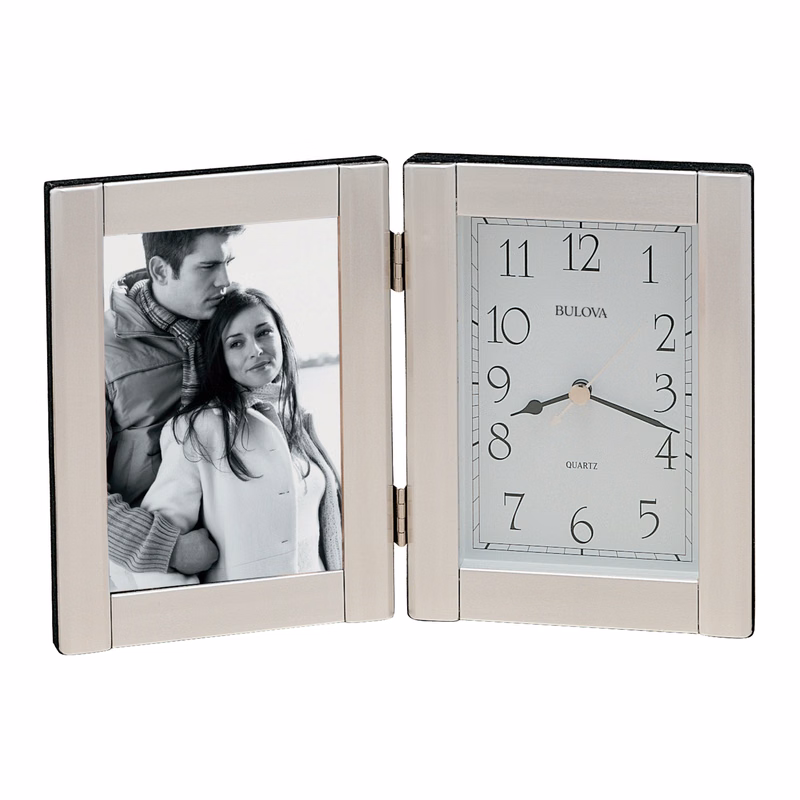 Bulova Forte Ii -Hinged Brushed Aluminum Case. Holds A 3.5" X 5" Photograph.