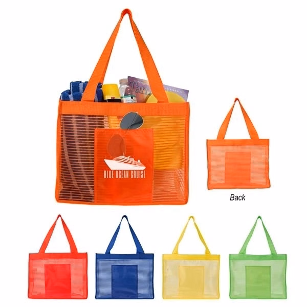 Mesh Striped Tote Bag