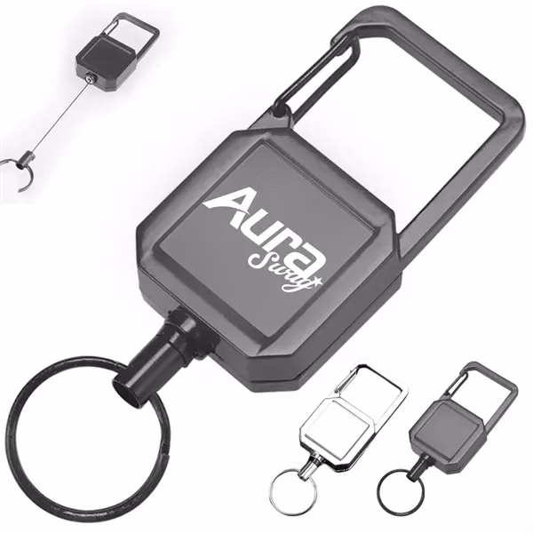 Custom Heavy-Duty Metal Retractable Badge Reel Carabiner ID Holder — Professional Gear