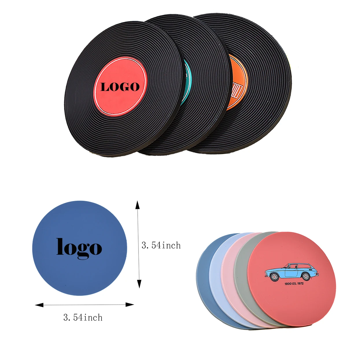 Full Color Non-Slip PVC Table Coaster For Drink MOQ50 1