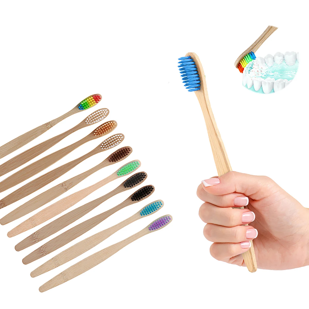 Colorful Natural Bamboo Toothbrush 1