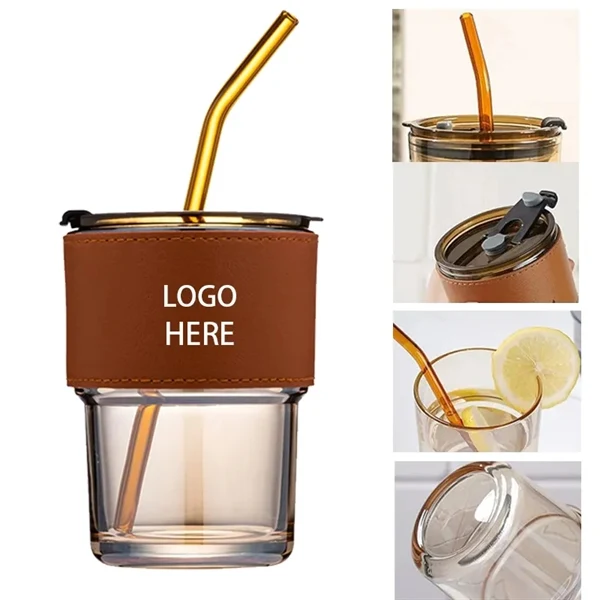 Custom 13.5 Oz Glass Double Wall Tumbler With Straw — Full-Color Travel Promo 1