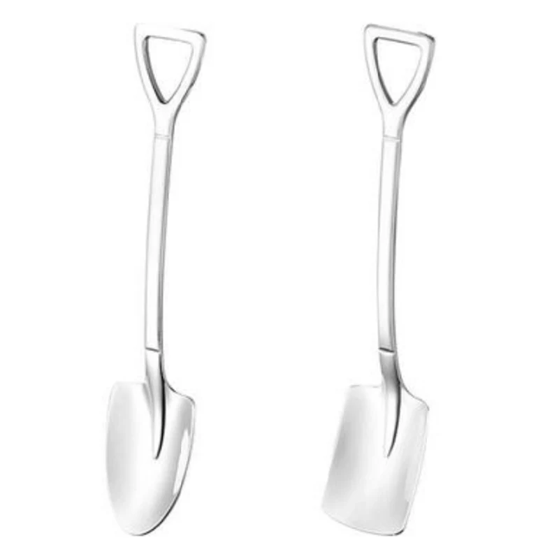 Creative 410 Stainless Steel Shovel Shaped coffe Ice cream Dessert Spoon 1