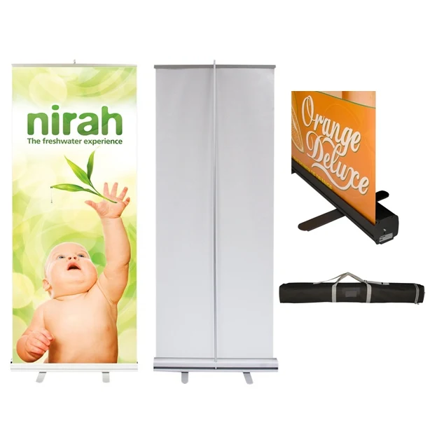 24 Hour Rush Econo Roll Retractable Banner Stand w/ Graphic - 33.5"x80" 1
