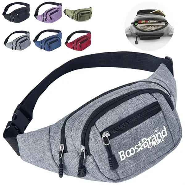 Custom Multi-Pocket Waist Bag with Adjustable Strap — Travel & Adventure Fanny Pack 1