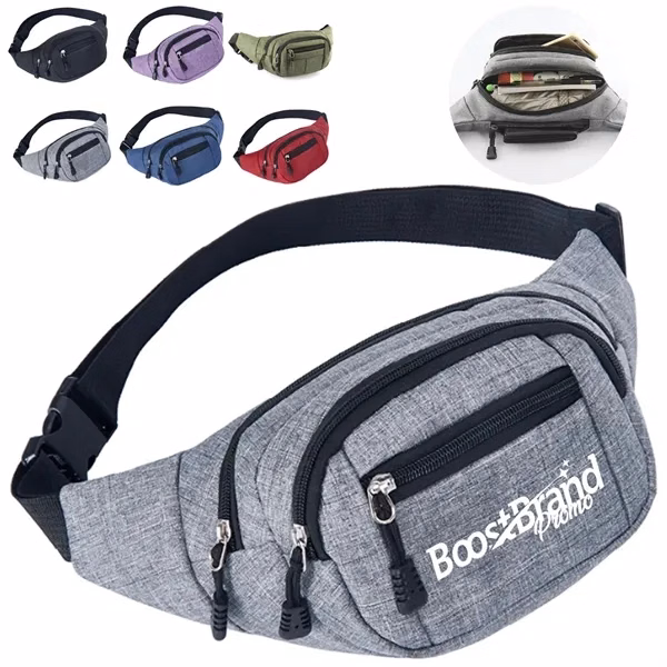 Custom Multi-Pocket Waist Bag with Adjustable Strap — Travel & Adventure Fanny Pack