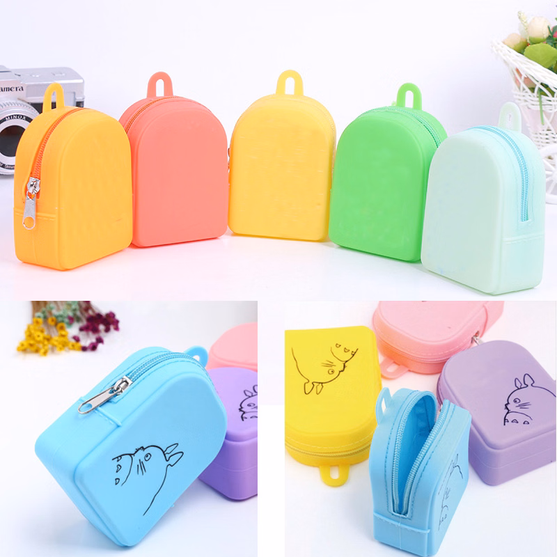 Schoolbag Shape Silicone Coin Purse & Wallet