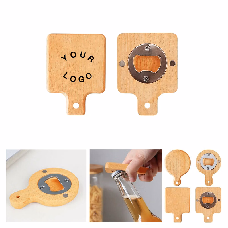 Wooden Magnetic Bottle Opener for Home Bars