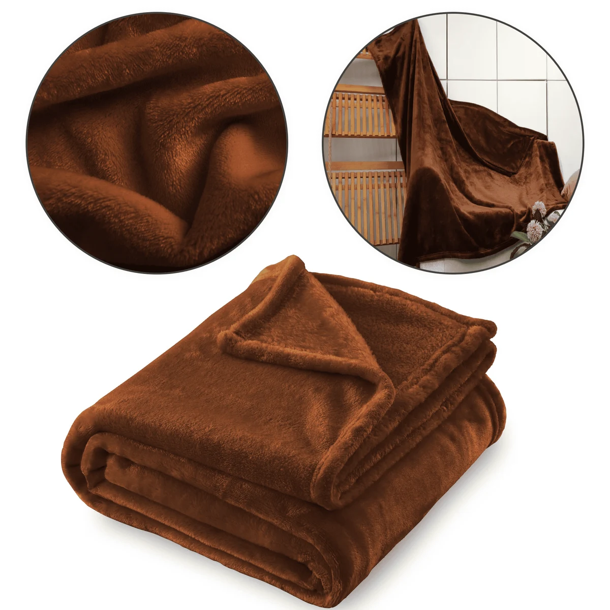 Custom Logo Double-Sided Flannel Throw Blanket 1