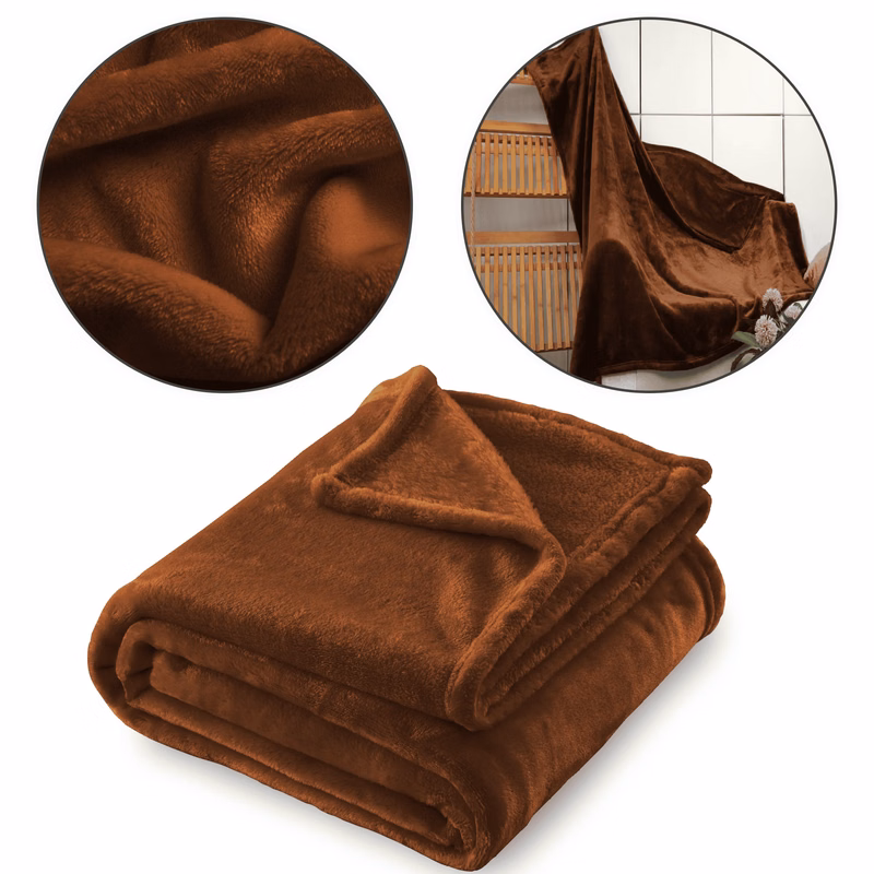 Custom Logo Double-Sided Flannel Throw Blanket