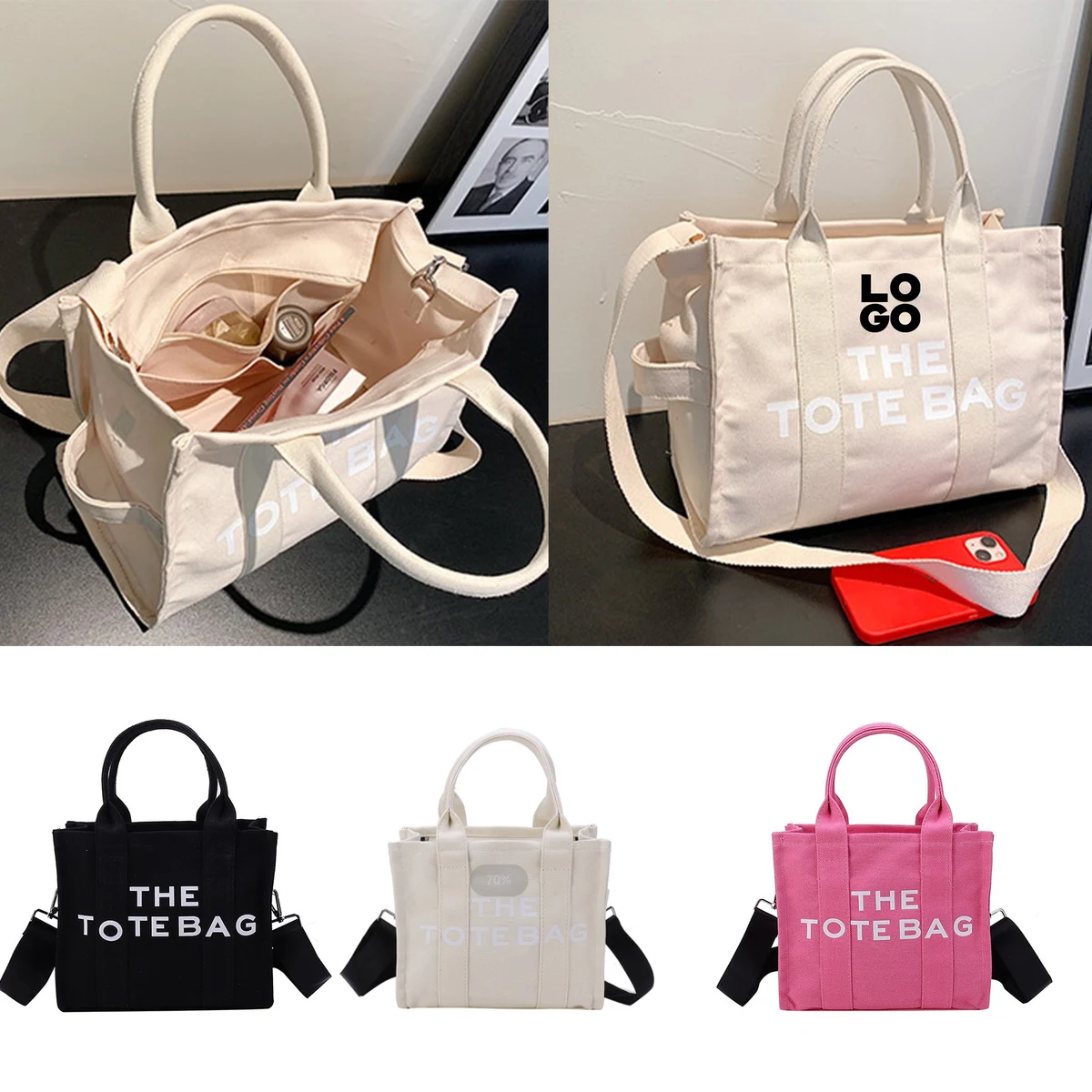 Canvas Crossbody Tote Bag 1