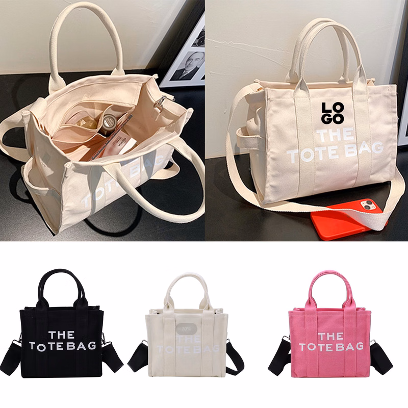 Canvas Crossbody Tote Bag