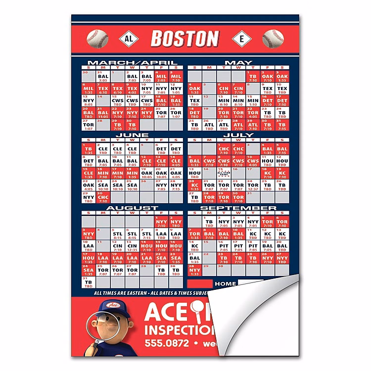 Baseball Schedule Sticker / Decal - UV-Coated Vinyl - 4x6 Rectangle Shape