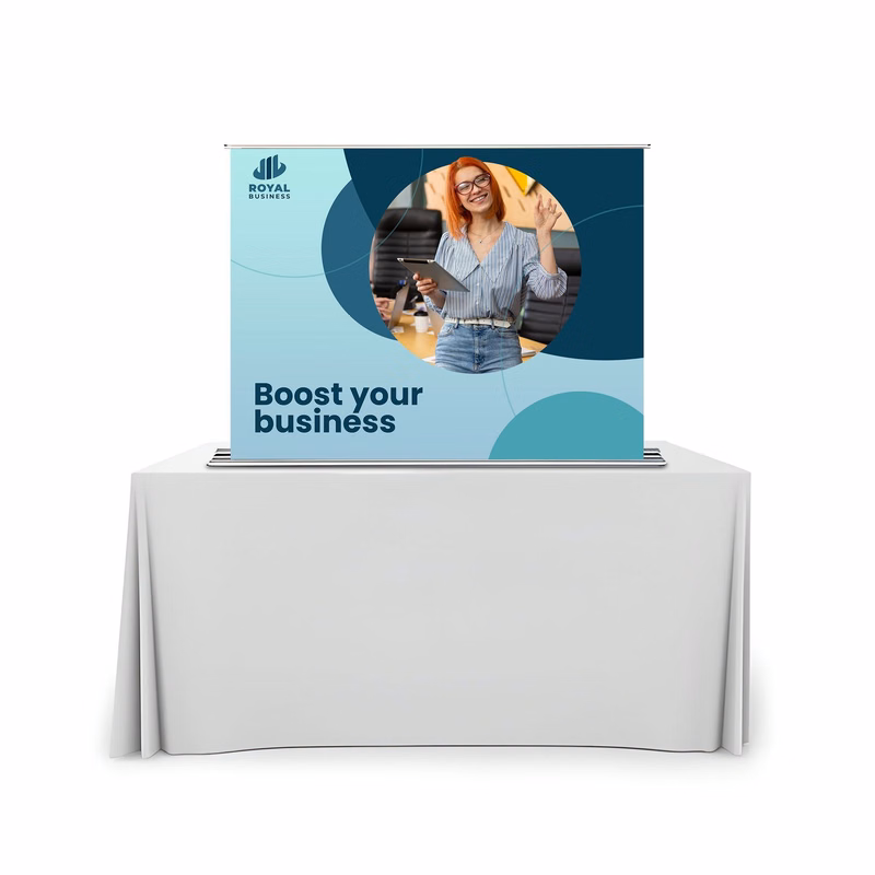 Silverstep Tabletop 48'' Retractable Banner Stand - 100% Sustainable Recycled (Graphic only)