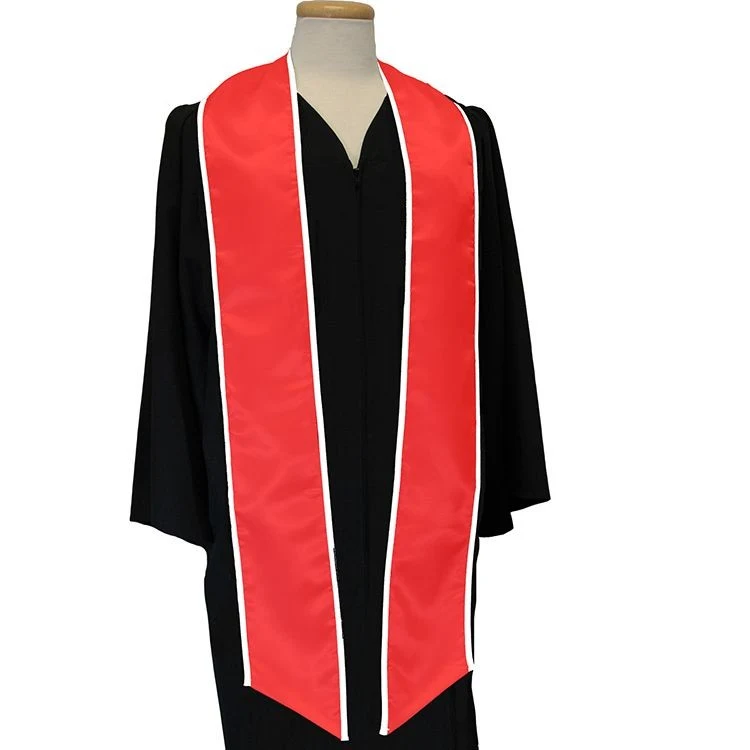 Red 84" Graduation Stoles With White Binding 1