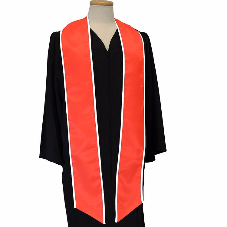 Red 84" Graduation Stoles With White Binding