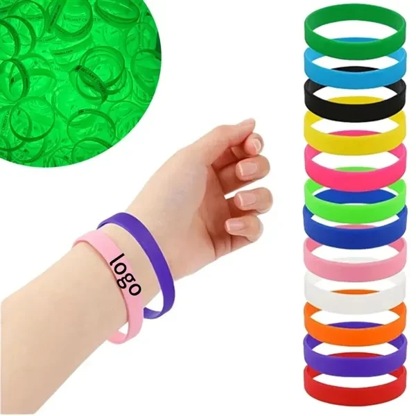 Custom Silicone Glow in the Dark Bracelets 7.95 Inch — Night Event & Safety Promo Item 1