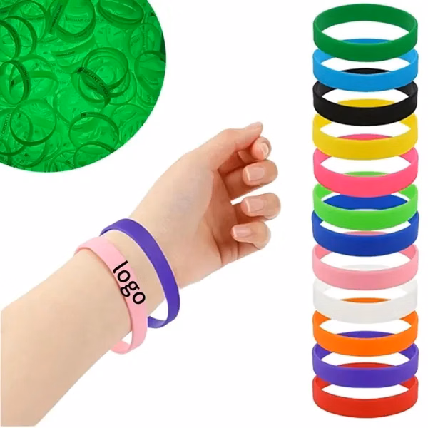Custom Silicone Glow in the Dark Bracelets 7.95 Inch — Night Event & Safety Promo Item