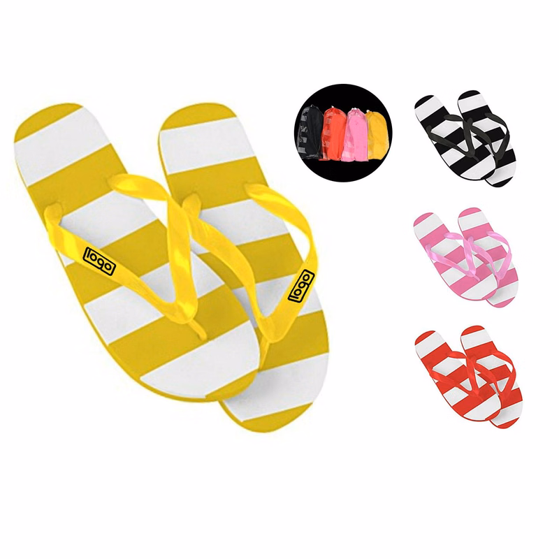 Beach Striped Flip Flops