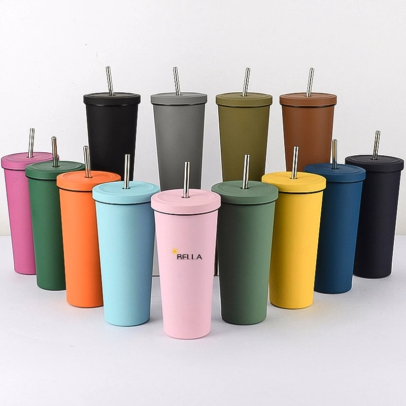25 Oz Stainless Steel Straw Cup Double Vacuum Coffee