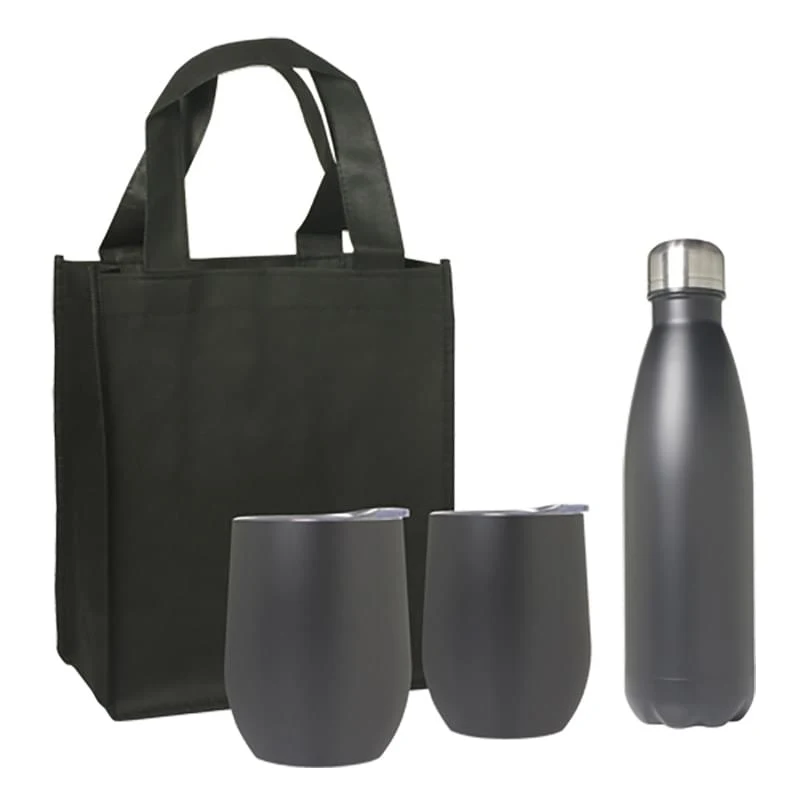 Goblet and Bottle Set with Non-Woven Mini Gift Tote Bag 1
