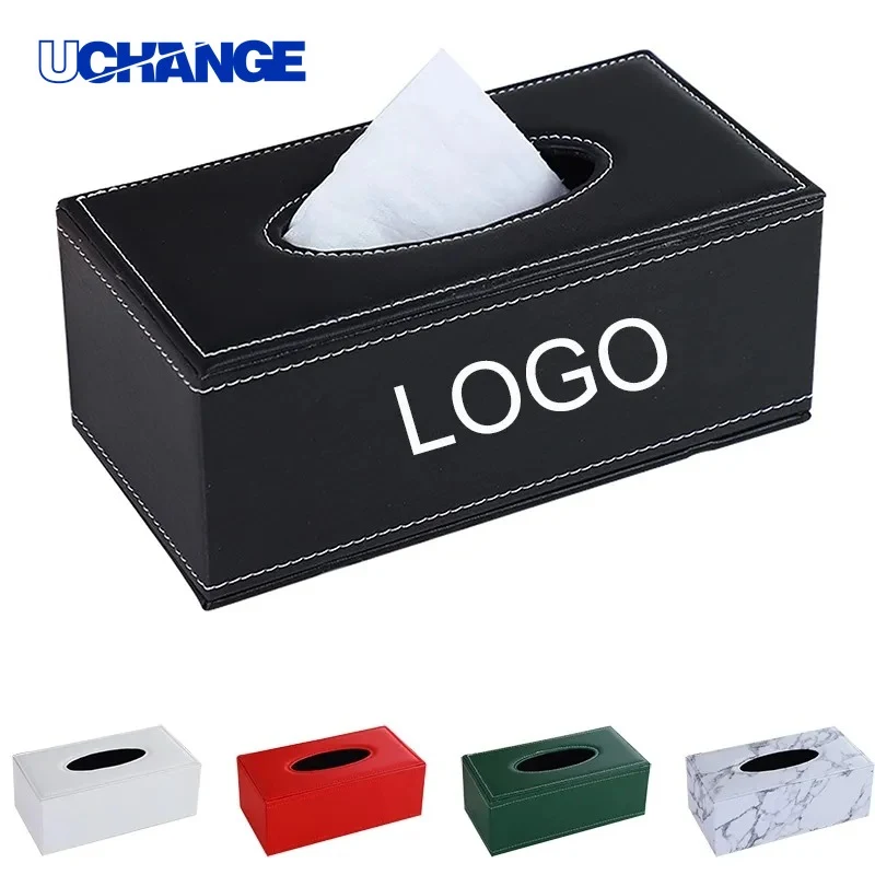 PU Leather Tissue Box Cover Decorative Holder for Home & Office 1