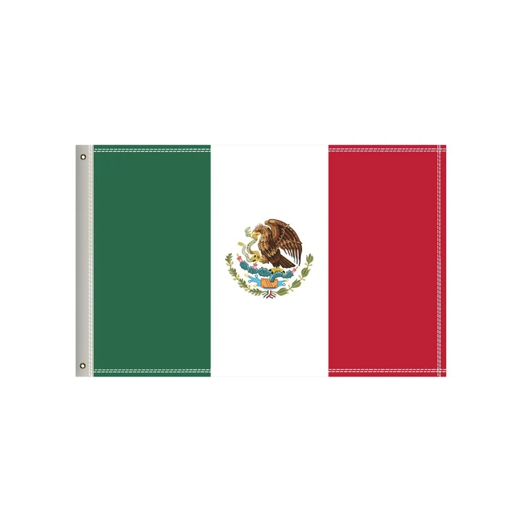 National Flag, Mexico, Single-Sided - 36"W x 24"H 1