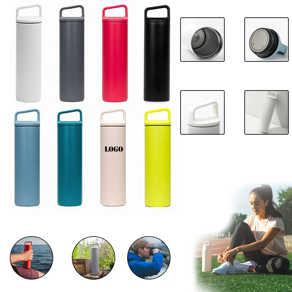 20 oz. Wide Mouth Vacuum Bottle, custom water bottle with logo imprint 1