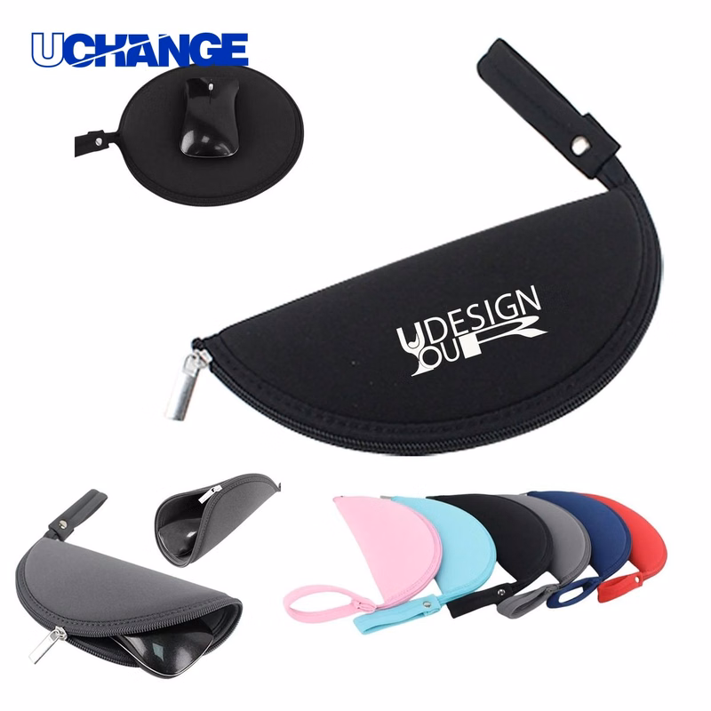 Round Zipper Mouse Pad Bag Organizer