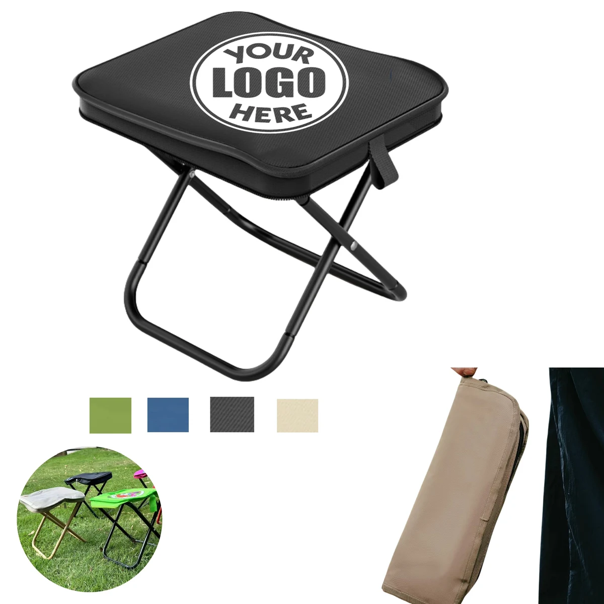 Portable Folding Stool with Carry Bag 1