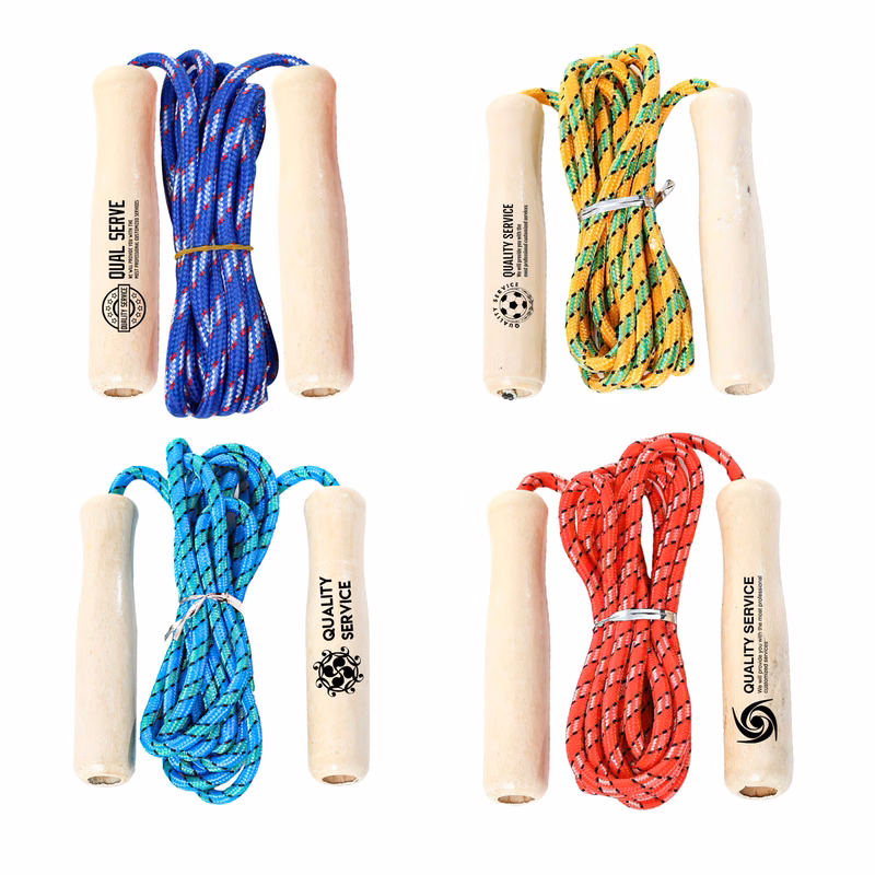 Colorful Wooden Handles Jump Rope