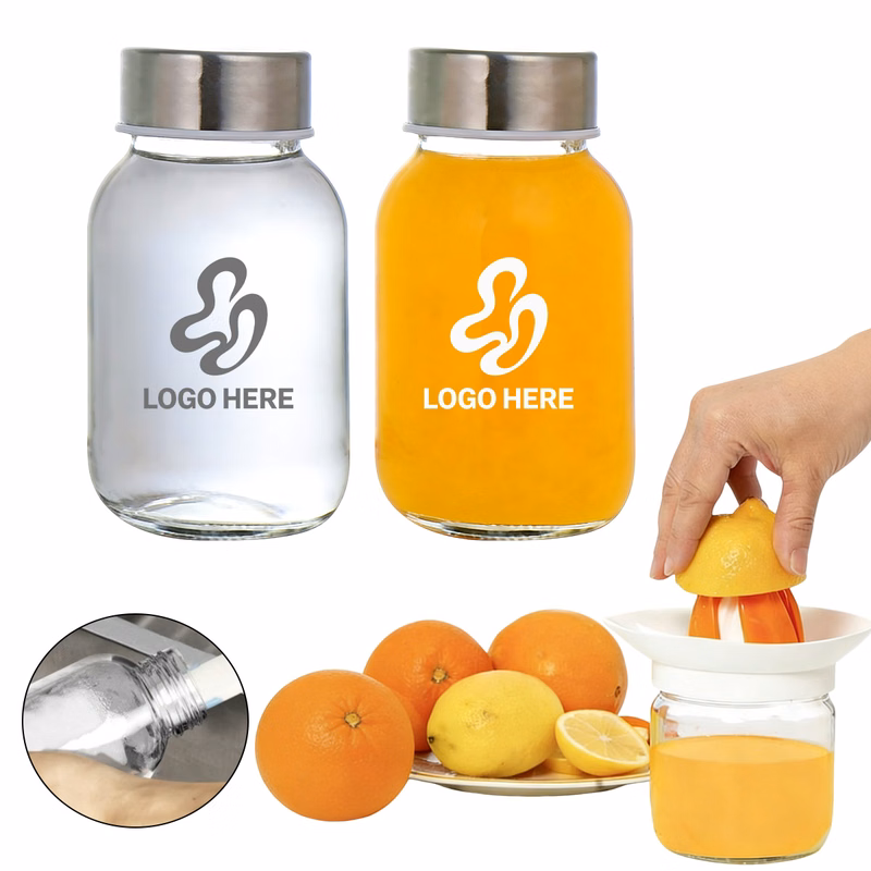 5 Oz Glass Juice Bottle With Lid