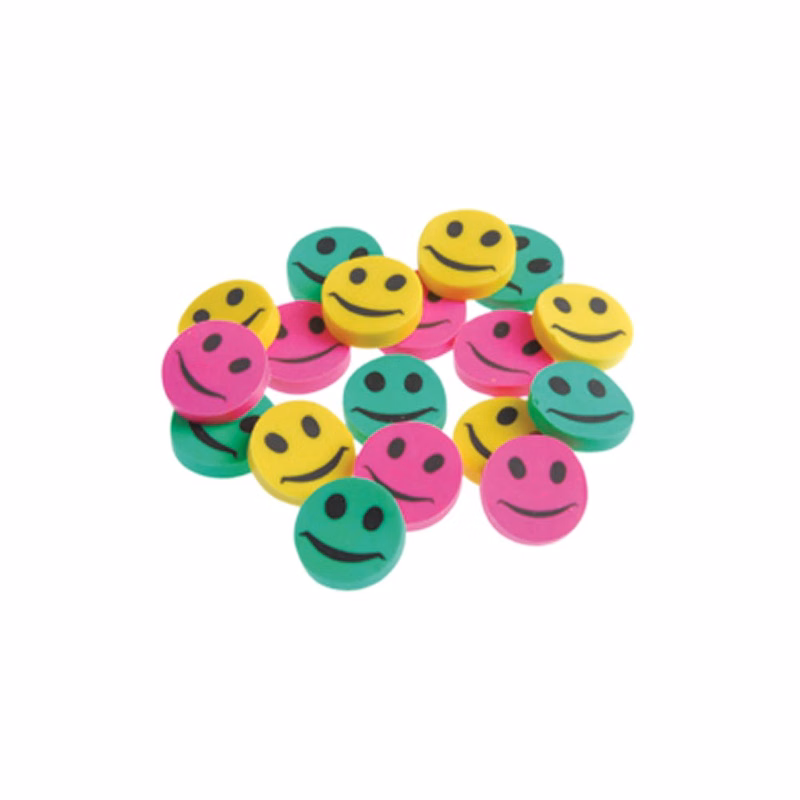 Mini Smiley Face Erasers - Assorted