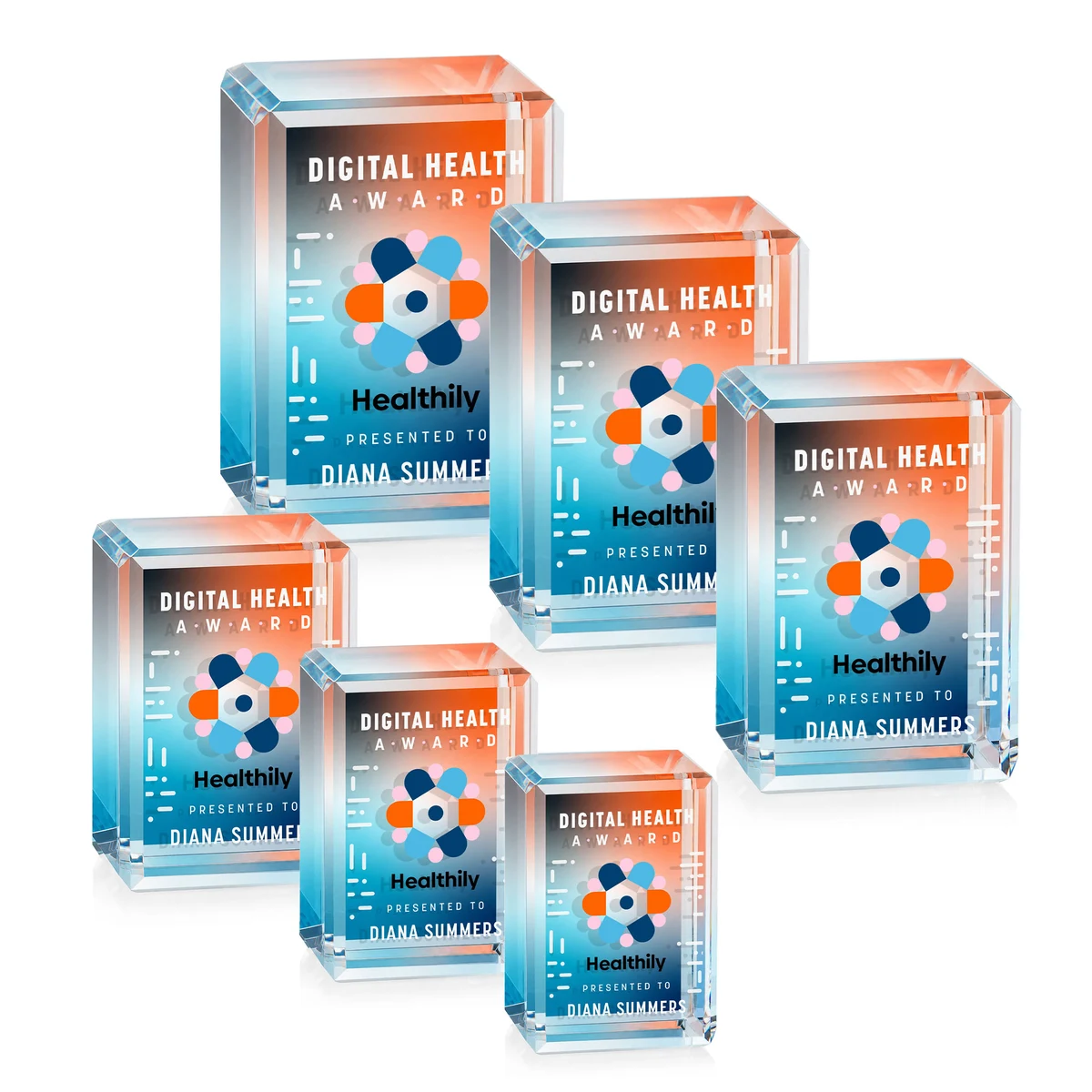 Fulton Cube VividPrint™ Double Sided Award - Vertical 1