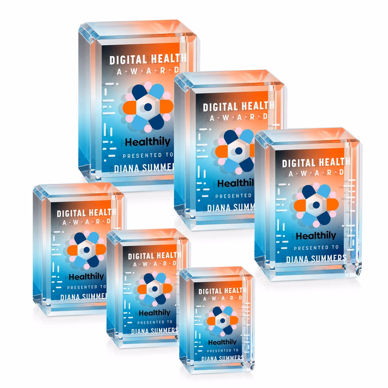 Fulton Cube VividPrint™ Double Sided Award - Vertical