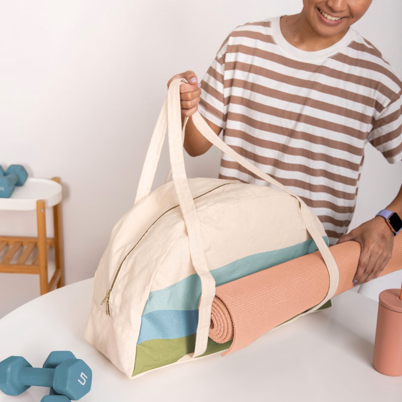 SOMEWHERE YOGA TOTE - NATURAL CANVAS