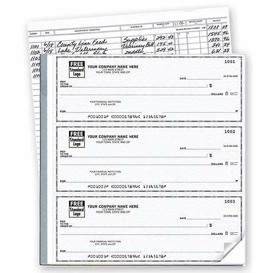 Executive desk book 3-on-a-page checks