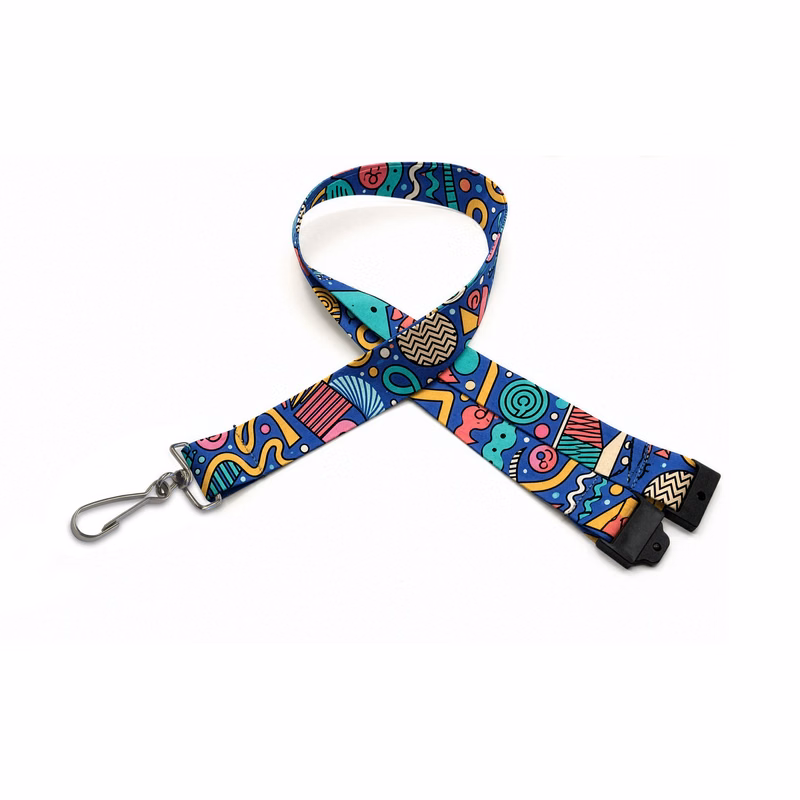 3/4" Digitally Sublimated Lanyard w/ Sew on Breakaway