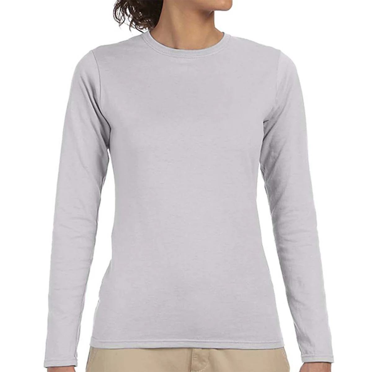 Women's Cotton Long Sleeve Round Neck T-Shirt 1