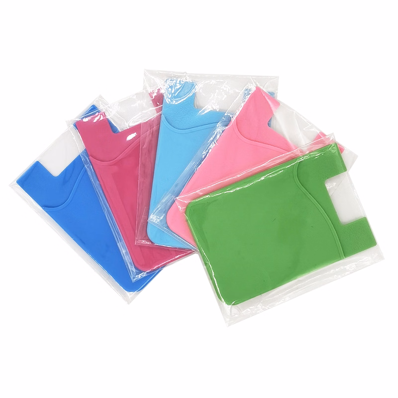 Best Selling Factory OEM Silicone Cell Phone Wallet with 3M Sticker Silicone Purple Mobile Phone Wal