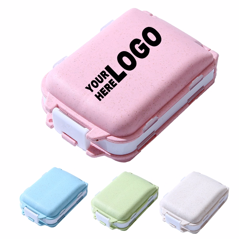 Three-tier 8-grid pill organizer