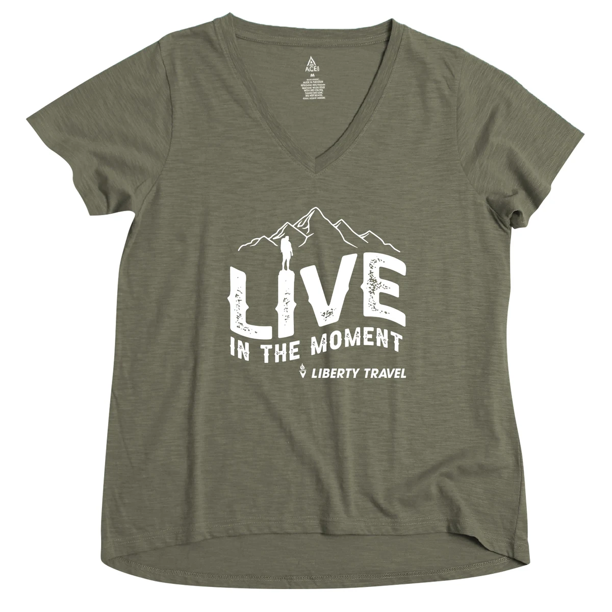 ACE Ladies' Slub A-Line V Neck T-Shirt 1