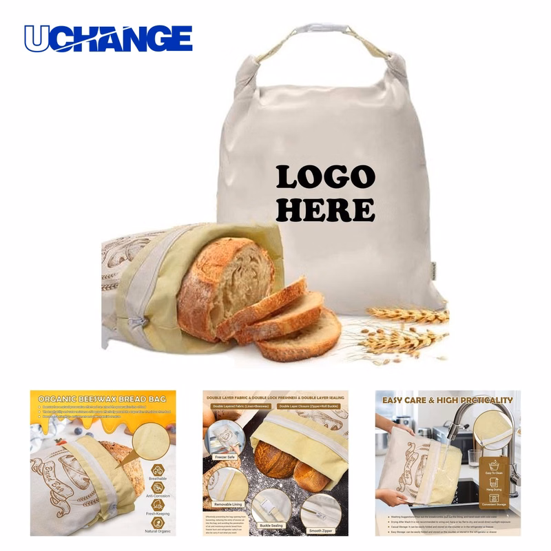 Linen Beeswax Bread Bag Organizer