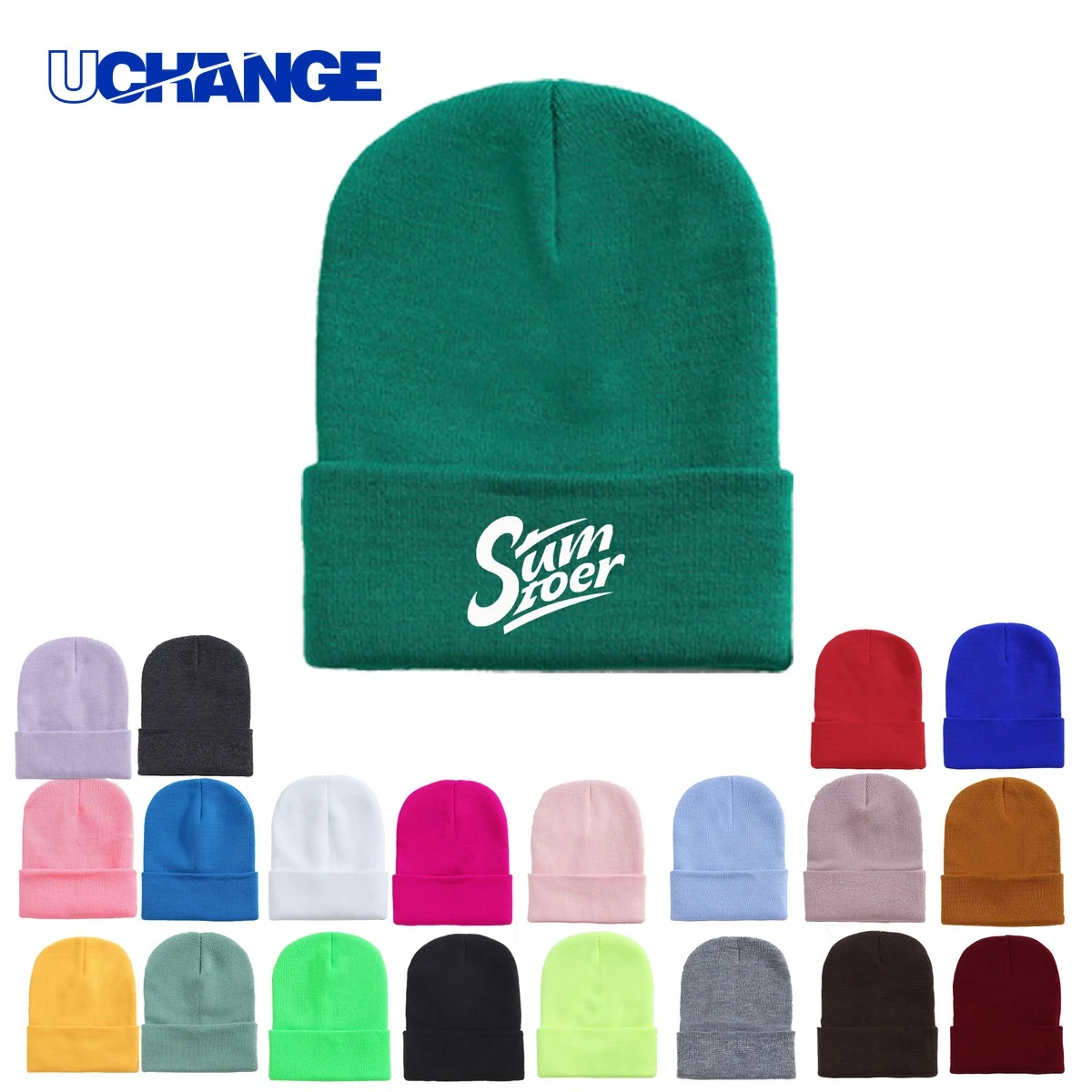Acrylic Knitted Beanie Hat 1